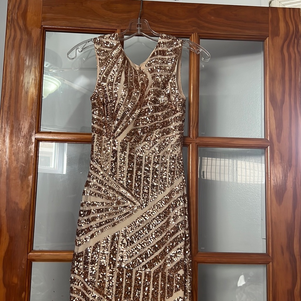 Rose Gold Sequined Gown